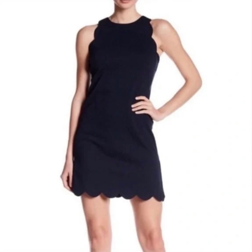 Vince Camuto Sleeveless Scalloped Sheath Dress in Navy Size 4